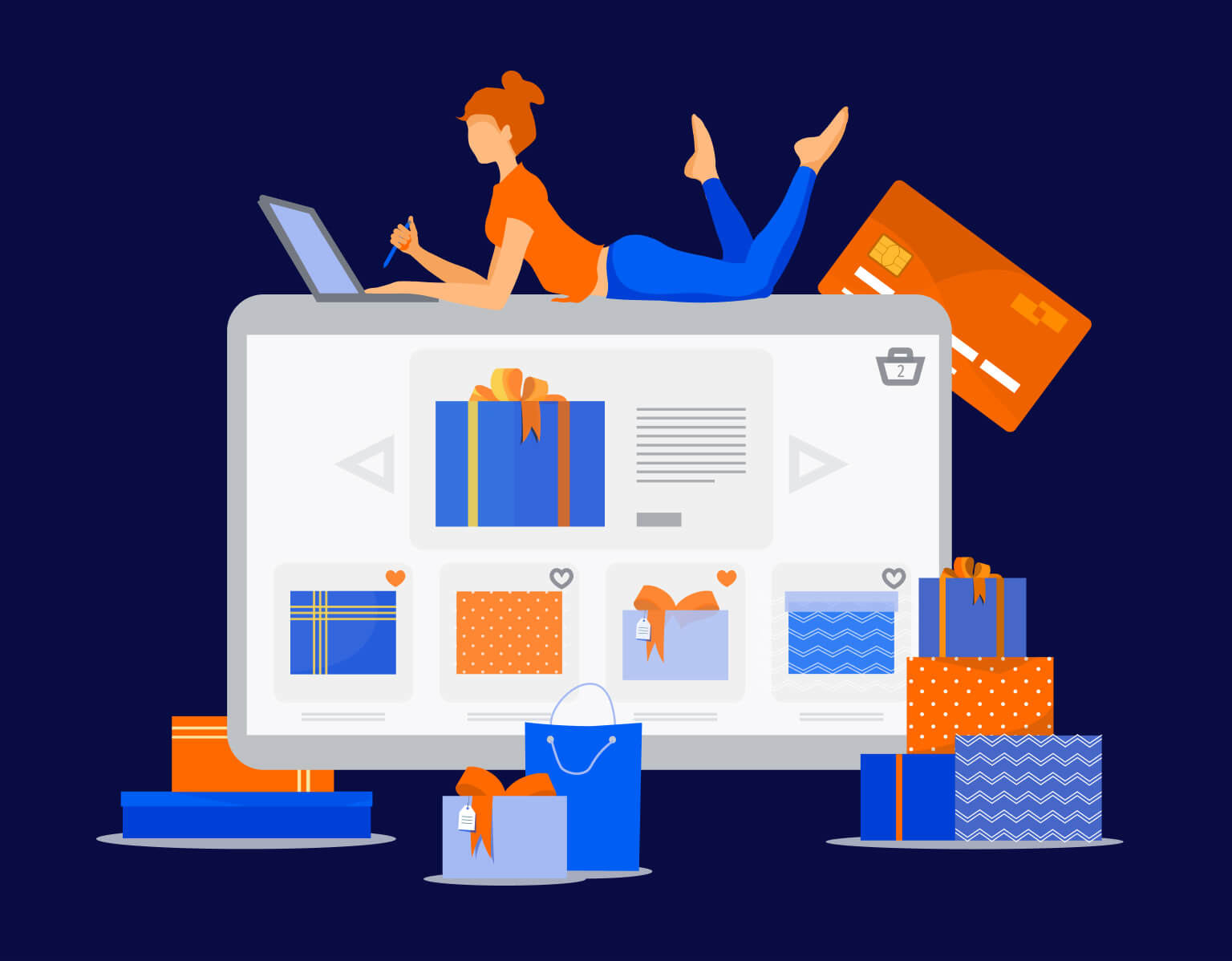 Woman doing online shopping