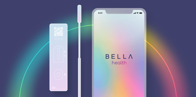 Illustration of the BELLA health app, which powers LivePerson's corporate COVID testing program
