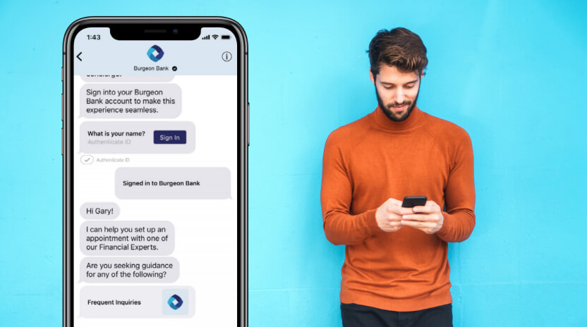 man talking with customer service chatbot