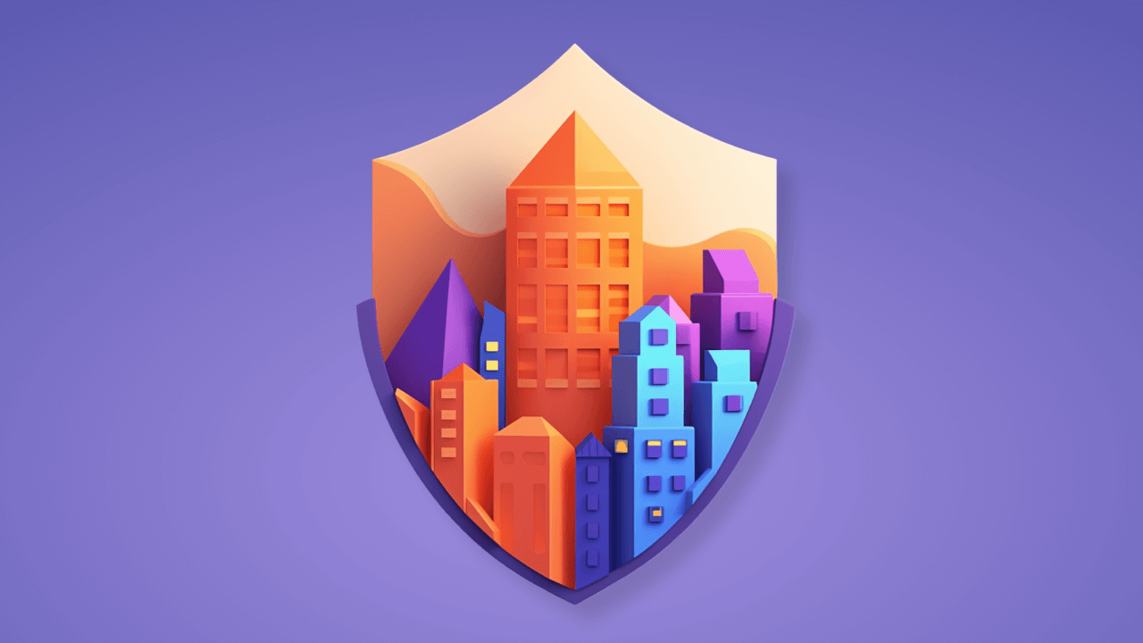 illustration of buildings on a shield generated by artificial intelligence for the topic of empirical AI safety research