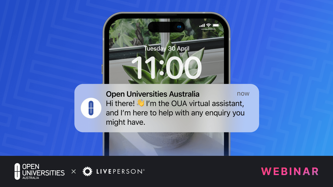 example of OUA generative AI chatbots offering to help a student via messaging