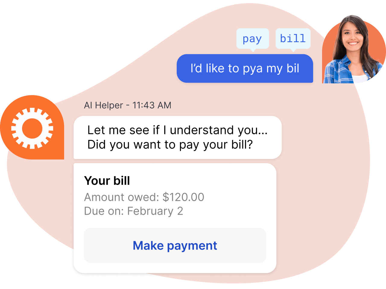 example of conversational AI tools using natural language understanding and processing to identify what consumers ask