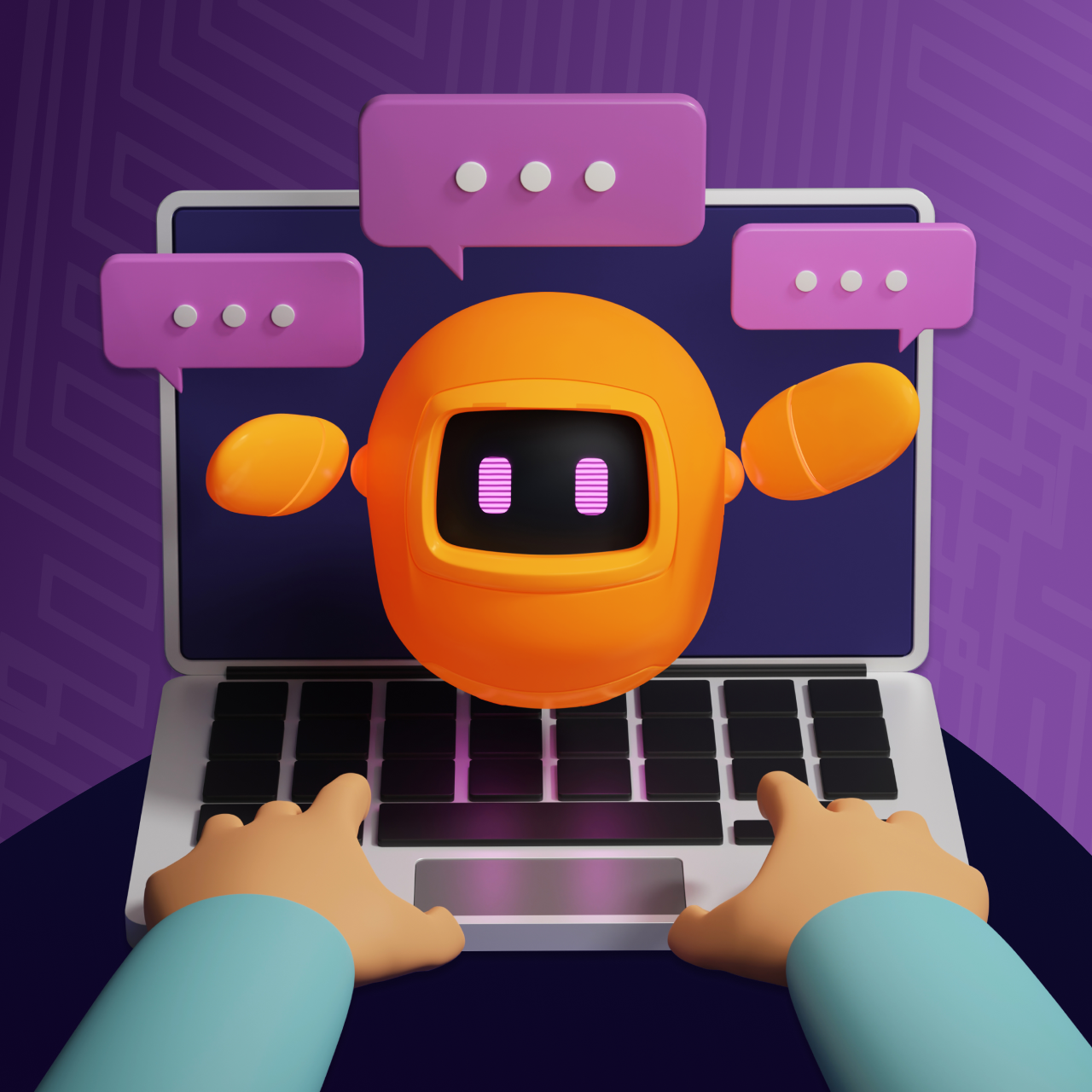 bot on screen illustrating new generative AI for customer service function