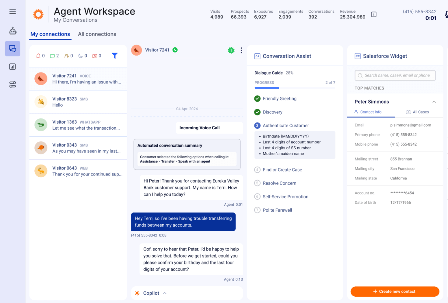 agent workspace for managing the omnichannel customer experience