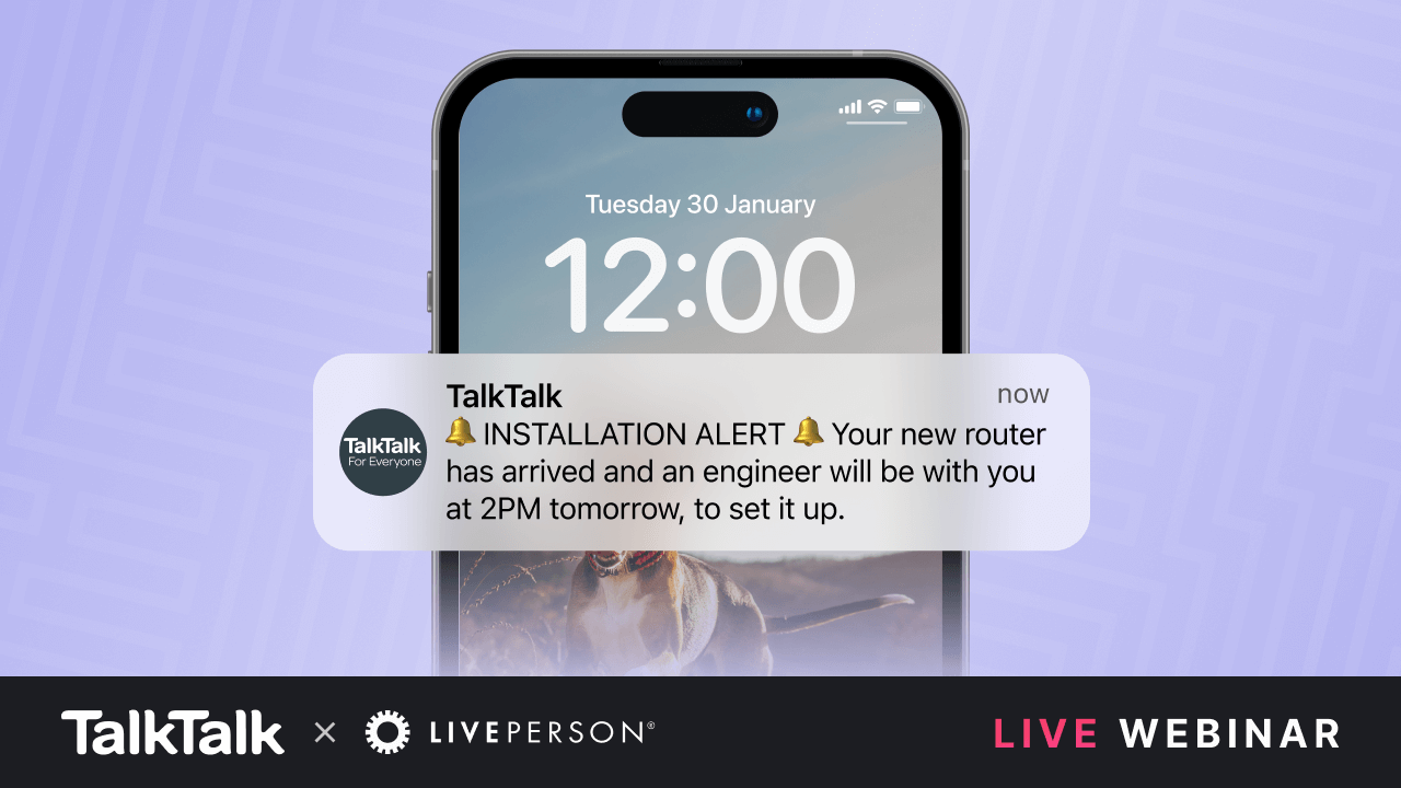 example of a telco's digital evolution systems, using a proactive message for installation